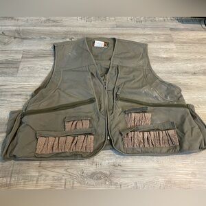VTG Avid Outdoor Hunting Fishing Vest Men's 2XL Brown Gray Zip Up Pockets